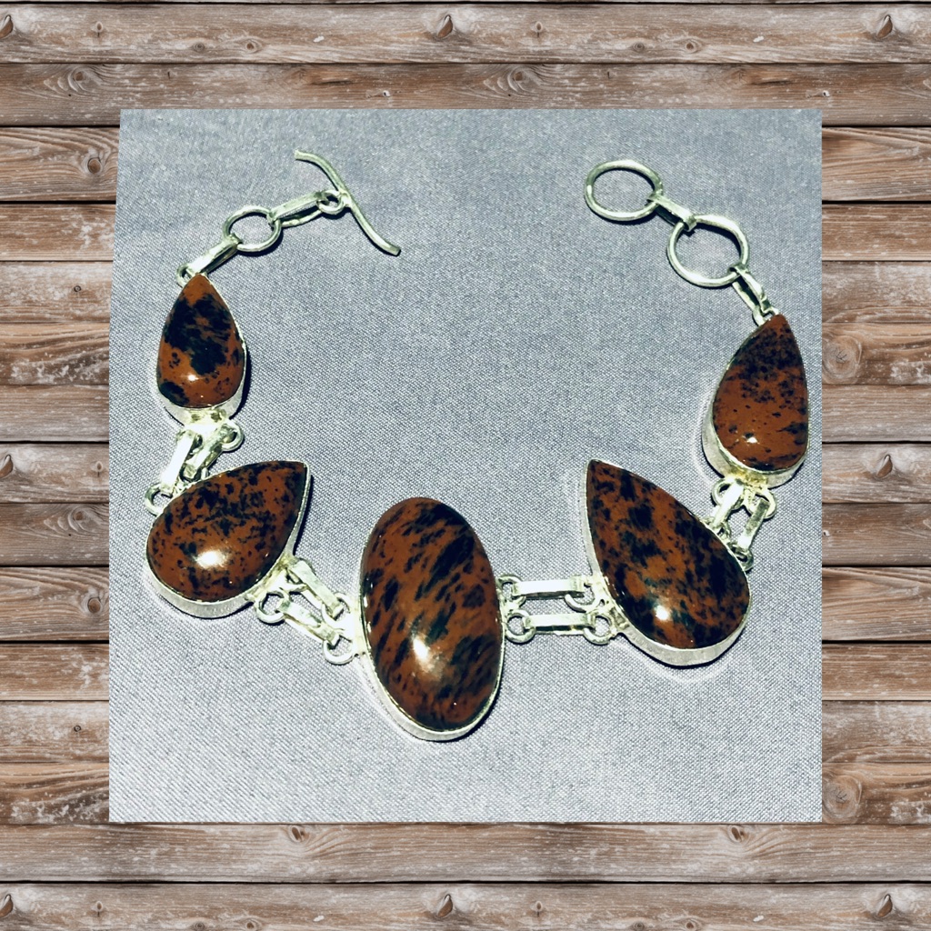 Mahogany Jasper Silver Bracelet